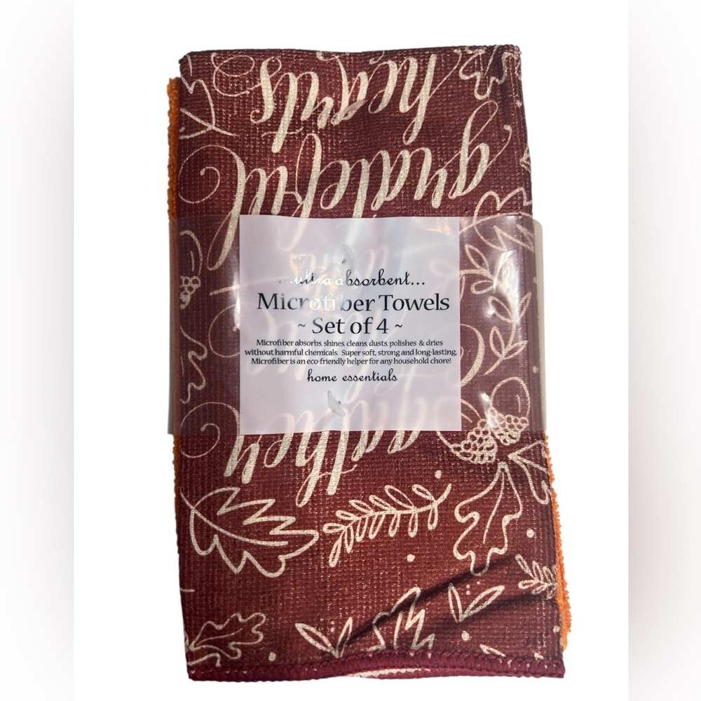 Microfiber Kitchen Towels 4 Pack Fall Theme, 16x19in